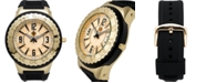 Louis Richard Pendragon Men's Watch Black Silicone Strap, Gold Case, Gold Dial, 53mm